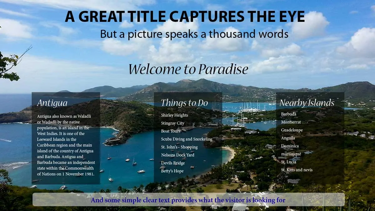 Graphic Design - Hans van Putten - Antigua - Welcome to Paradise!